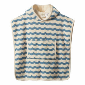 Child Baby: Nature Baby Poncho Towel - Waves Print