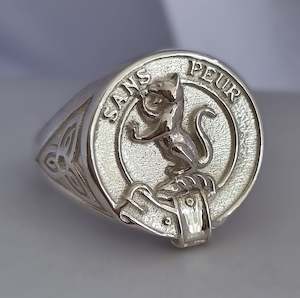 Sutherland Clan Crest Signet Ring - celtic sides
