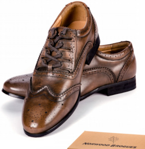 Men: Norwood Brown Leather Brogues, Special