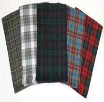 Scarves and Sashes: Tartan Scarves, Lightweight Wool (10-11 oz)