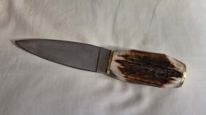 Men: Antler Table Knife, plain steel