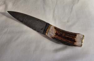 Products: Antler Table Knife, Damascus Blade