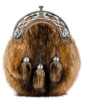 Norwood Brown Leather Collection: Antique Serpent on Brown Musquash Sporran