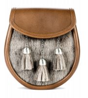 Norwood Brown Leather Collection: Plain Leather Antique Sporran