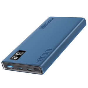 Promate 10000mAh Super Slim Smart Charging Power Bank Blue