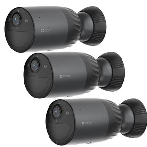 Security And Fire: Ezviz 8MP (4K) 3-Pack BC1C Outdoor IP65 Security Camera Bundle