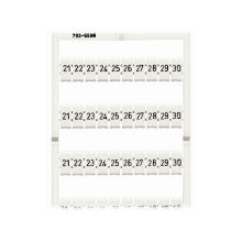EngComp Wago Horizontal Marking - 2.5mm - 21 .. 30 (Card of 10 x 10 Rows)