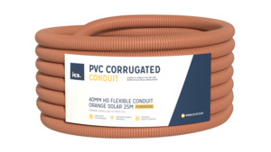 Conduit Duct And Cable Support: ICS 40mm HD Flexible Conduit Orange Solar 25m