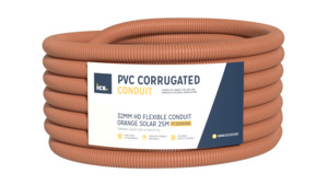 Conduit Duct And Cable Support: ICS 32mm HD Flexible Conduit Orange Solar 25m