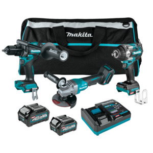 Cordless: Makita XGT 3Pc Combo Kit (Drill/Grinder/Wrench) 2.5/4.0Ah Battery and Charger