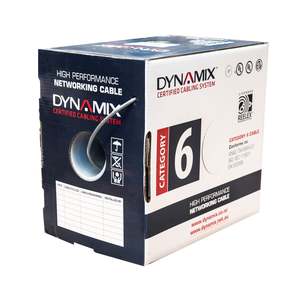 Dynamix CAT6 Grey UTP Solid 250MHz 24AWGx4P Price Per Metre (305m) Cable