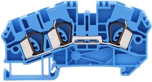 Conta-Clip Single Level 4mm 3 Connection Spring Clamp Terminal Block (B