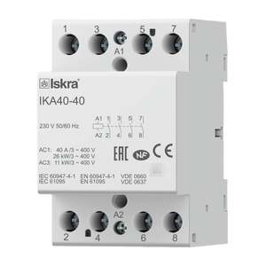 Mardag Iskra 4 Pole 40 Amp NORMALLY OPEN Modular Contactor 400VAC C