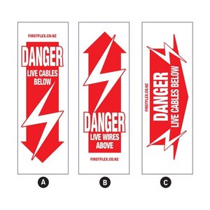 Zephyr Danger Underground Cable (Vertical) / Danger Live Wires (Horizontal) Reversible Sign