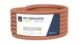 ICS 25mm HD Flexible Conduit Orange Solar 50M