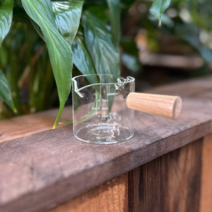 Products: Glass Measuring Cup with Wooden Handle Rad Roasting Co