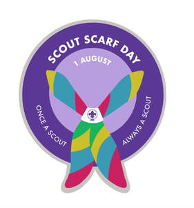 Badges: EVENT BADGE - SCOUT SCARF DAY - SILVER BORDER
