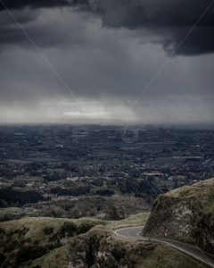 Products: A Storm front Passes over Te Mata Peak (Te Mata o Rongokako), Hawke's Bay, New Zealand - SCP Stock
