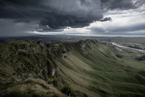 A Storm front Passes over Te Mata Peak (Te Mata o Rongokako), Hawke's Bay, New Z&hellip;