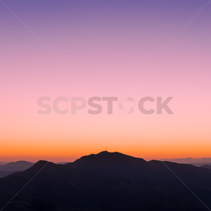 Mount Erin at sunset, as seen from Te Mata Peak, Hawke's Bay, New Zealand - SCP Stock