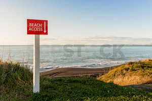 Products: Beach Access sign Napier, Hawke's Bay, New Zealand - SCP Stock