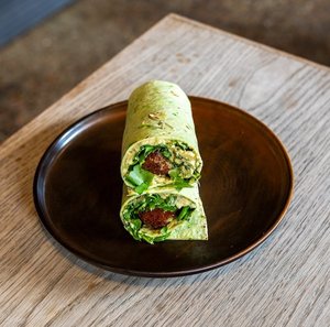 Products: Falafel, Spinach, Hummus & Chili Mayo Wrap (Vegan & GF)