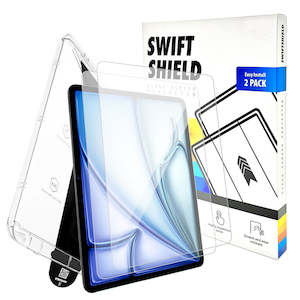 Clearance: iPad Air 11" M3 (2025) Tempered Glass Screen Protector [2-Pack] with Easy Alignment Frame – Clear, Premium by SwiftShield
