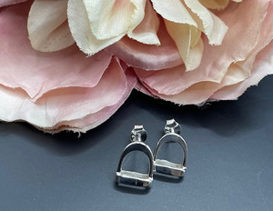 STERLING SILVER STIRRUP IRON STUD EARRINGS scsaddlery