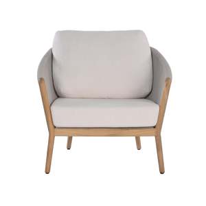 Miami Outdoor Teak and Rope Lounge Chair