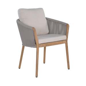 Miami Outdoor Teak and Rope Dining Armchair