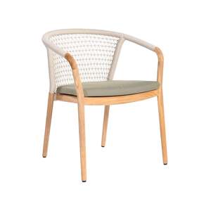 Catalina Outdoor Teak and Rope Dining Armchair
