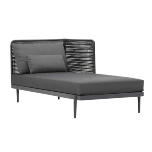 Outdoor Sectionals: Escape Left Arm Modular Chaise Longue (Graphite)
