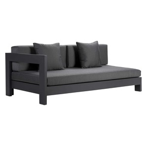 Outdoor Sectionals: Amalfi Aluminium Outdoor Daybed Right (Charcoal)