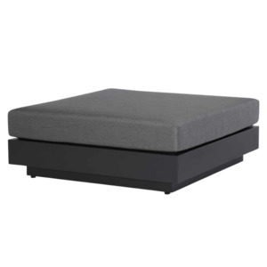 Outdoor Ottomans: Crete Aluminium Outdoor Ottoman (Charcoal)