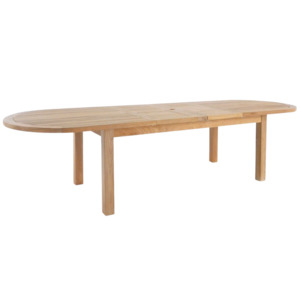 Outdoor Dining Tables: Capri Oval Teak Double Extension Table