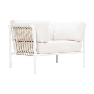 Toby Aluminium and Rope Outdoor Lounge Chair (Stonewhite)