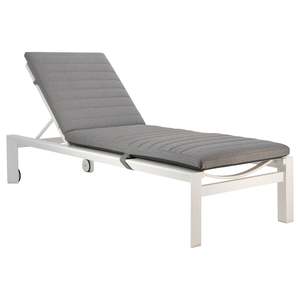 Outdoor Sun Loungers: Amazon Aluminium Sun Lounger in White with Sunbrella Charcoal Cushion