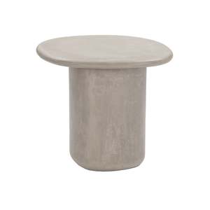 Curve Outdoor Concrete Pedestal Side Table