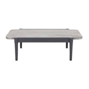 Outdoor Side Accent Tables: Escape Aluminium and Teak Side Table (Graphite)