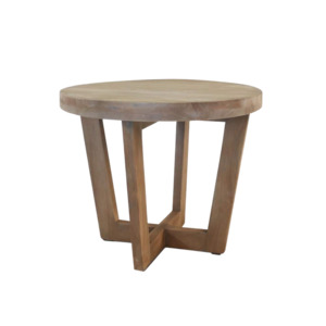 Outdoor Side Accent Tables: Coco Reclaimed Teak Round Side Table