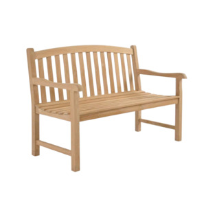 Outdoor Benches: Bowback 2-Seater Teak Outdoor Bench