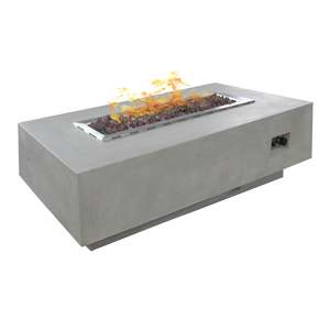 Outdoor Fire Pits Accessories: Concrete Rectangular Fire Pit