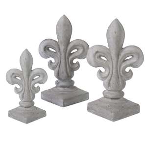 Home Decor 2: Blok Concrete Fleur De Lys - Grey