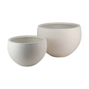 Paros Round Concrete Planter (White)