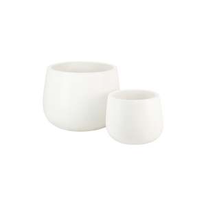 Brooklyn Round Concrete Planter (White)
