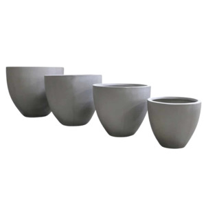 Outdoor Planters Pots: Sienna Raw Concrete Round Planter