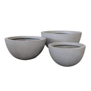 Outdoor Planters Pots: Lindon Raw Concrete Round Planter