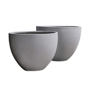 Livingstone Raw Concrete Oval Planter