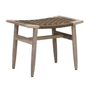 Leo Outdoor Teak and Rope Stool