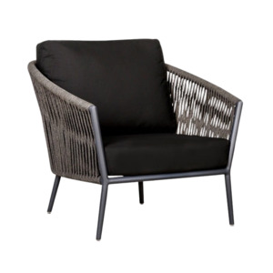 By Rope Outdoor Furniture Material: Washington Rope Lounge Chair (Agora Black Cushions)